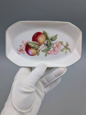 Vintage Royal Vale Apple Blossom Dish - English Bone China Trinket Tray